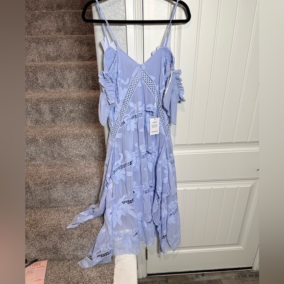 SELF-PORTRAIT Blue Floral Embroidered Midi Dress - Picture 16 of 16